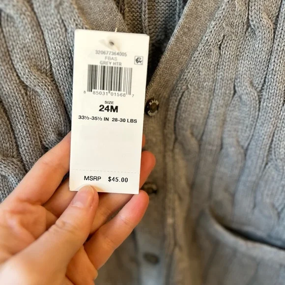 Polo by Ralph Lauren Kids Gray Cable-Knit Sweater - Picture 2 of 2